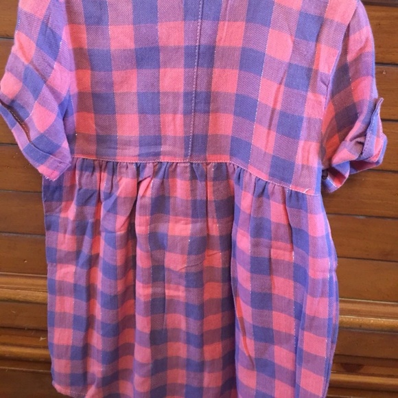 Japna Kids Girls Pink/Purple Plaid Dress 2T S/S - Picture 3 of 3